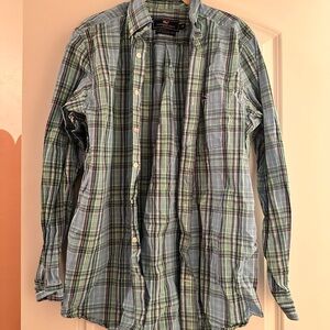 Vineyard Vines Blue and Green Checkered Shirt